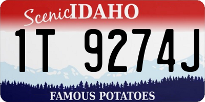 ID license plate 1T9274J