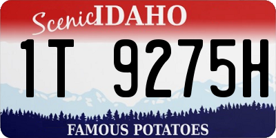 ID license plate 1T9275H