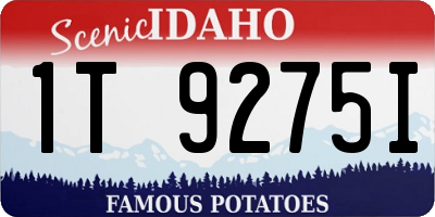 ID license plate 1T9275I