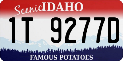 ID license plate 1T9277D