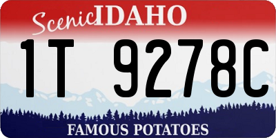 ID license plate 1T9278C
