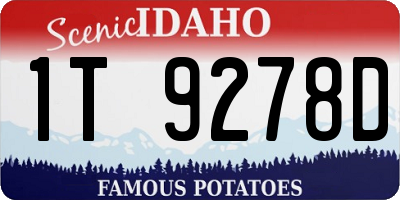 ID license plate 1T9278D