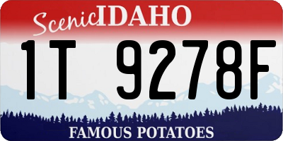 ID license plate 1T9278F