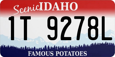 ID license plate 1T9278L
