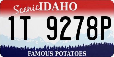ID license plate 1T9278P