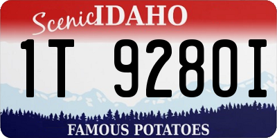 ID license plate 1T9280I