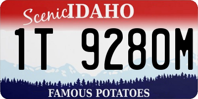 ID license plate 1T9280M