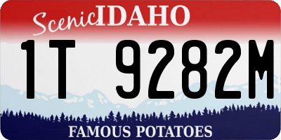 ID license plate 1T9282M