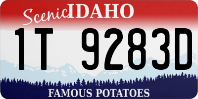 ID license plate 1T9283D