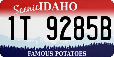 ID license plate 1T9285B