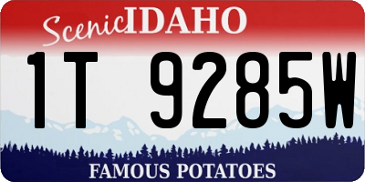 ID license plate 1T9285W