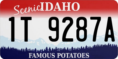 ID license plate 1T9287A