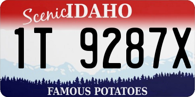 ID license plate 1T9287X