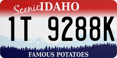 ID license plate 1T9288K