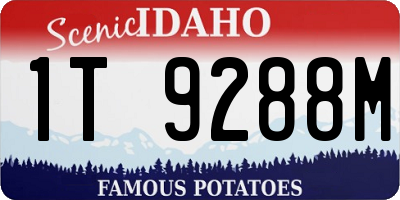 ID license plate 1T9288M