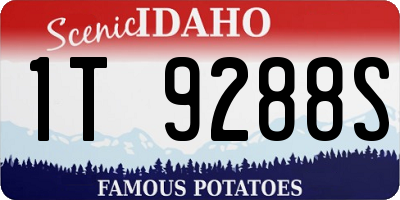 ID license plate 1T9288S