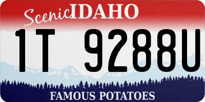 ID license plate 1T9288U