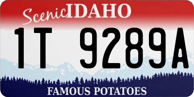 ID license plate 1T9289A