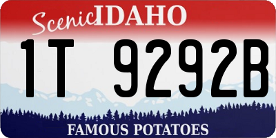ID license plate 1T9292B