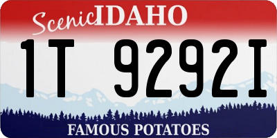 ID license plate 1T9292I