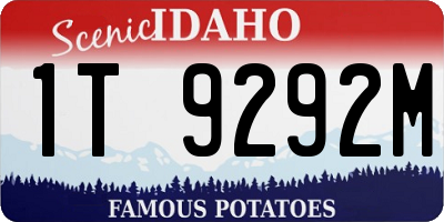 ID license plate 1T9292M