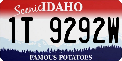 ID license plate 1T9292W