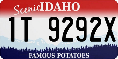 ID license plate 1T9292X