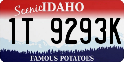 ID license plate 1T9293K