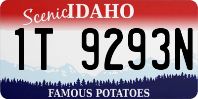 ID license plate 1T9293N
