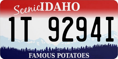 ID license plate 1T9294I