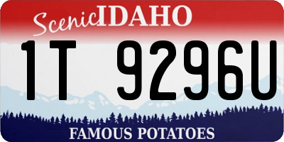 ID license plate 1T9296U