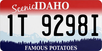 ID license plate 1T9298I