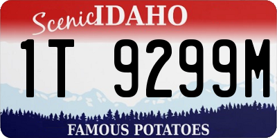 ID license plate 1T9299M
