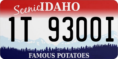 ID license plate 1T9300I