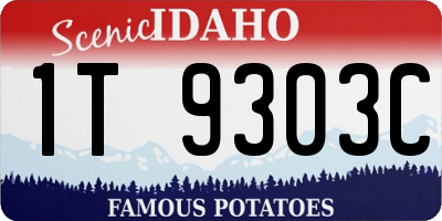 ID license plate 1T9303C