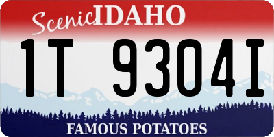 ID license plate 1T9304I