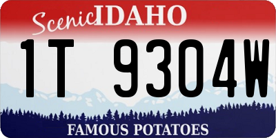 ID license plate 1T9304W