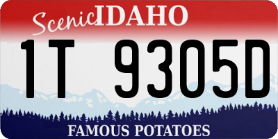 ID license plate 1T9305D
