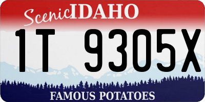 ID license plate 1T9305X