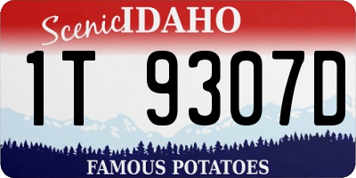 ID license plate 1T9307D