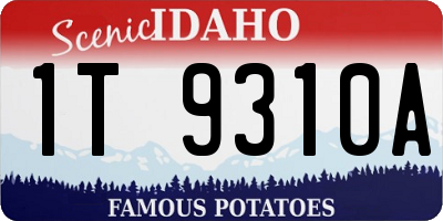 ID license plate 1T9310A