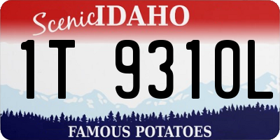 ID license plate 1T9310L