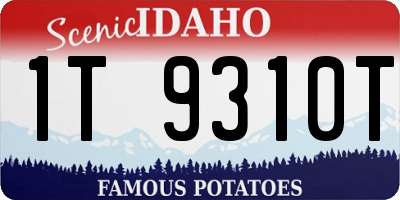 ID license plate 1T9310T