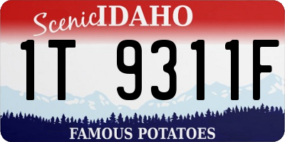 ID license plate 1T9311F