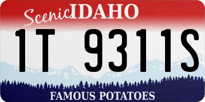 ID license plate 1T9311S