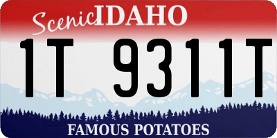 ID license plate 1T9311T