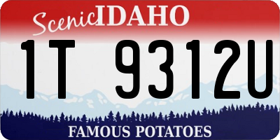 ID license plate 1T9312U