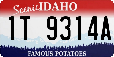 ID license plate 1T9314A