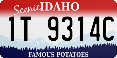 ID license plate 1T9314C