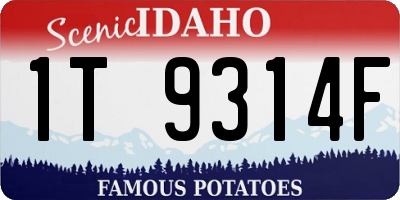 ID license plate 1T9314F